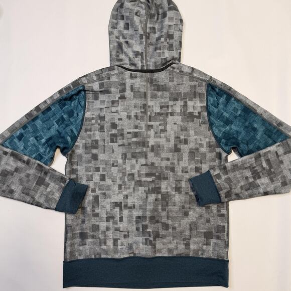 Lululemon Hoodie Mens Large Blue Gray Reversible Raglan Pullover Athletic Tech - Picture 2 of 10